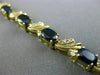 ESTATE 9.40CT DIAMOND & AAA OVAL SAPPHIRE 14KT YELLOW GOLD LEAF TENNIS BRACELET