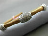 ESTATE 1.05CT DIAMOND 14KT WHITE & ROSE GOLD PAST PRESENT FUTURE BANGLE BRACELET