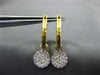 ESTATE .57CT DIAMOND 14KT 2 TONE GOLD 3D PAVE CIRCULAR HOOP FUN EARRINGS #20819