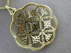 EFFY LARGE 3.0CT DIAMOND 14KT YELLOW GOLD OPEN FILIGREE FLOWER FLOATING PENDANT