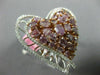 GIA EXTRA LARGE 4.42CT WHITE & PINK DIAMOND 18K ROSE GOLD DOUBLE HEART LOVE RING