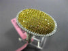 EXTRA LARGE 2.21CT WHITE & INTENSE YELLOW DIAMOND 18K 2TONE GOLD MICRO PAVE RING