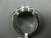 WIDE 1.23CT WHITE & BLUE DIAMOND 14K WHITE GOLD 5 STONE WEDDING ANNIVERSARY RING