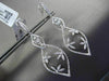 ESTATE LARGE .96CT DIAMOND 18KT WHITE GOLD FLORAL FILIGREE OPEN LEAF EARRINGS