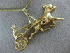 ANTIQUE LARGE 14KT YELLOW GOLD 3D FILIGREE HORSE RIDER RACING PENDANT #19848