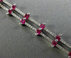 ESTATE WIDE 4.92CT DIAMOND RUBY 18KT WHITE GOLD MULTI ROW ETOILE TENNIS BRACELET