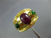 ESTATE WIDE 1.70CT AAA RUBY & EMERALD 14KT YELLOW GOLD 3D FILIGREE RING #25122