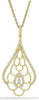 ESTATE 0.35CT DIAMOND 14KT WHITE GOLD CLASSIC OPEN FLOWER TEAR DROP FUN PENDANT