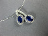 ESTATE .75CT DIAMOND & AAA SAPPHIRE 14KT WHITE GOLD 3D DOUBLE HALO LOVE PENDANT