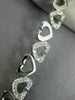 ANTIQUE 1.0CT DIAMOND 14KT WHITE GOLD 3D CLASSIC OPEN HEART LOVE BRACELET #17775