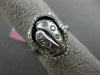 ESTATE LARGE .65CT DIAMOND 18KT WHITE GOLD 3D NUGGET HALO MATTE & SHINY FUN RING
