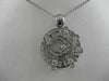 LARGE ESTATE 1.90CTW DIAMOND 14KT WHITE GOLD FLOWER CIRCLE PAVE PENDANT #19907