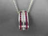 ESTATE LARGE 1.57CTW DIAMONDS & AAA RUBY 14KT WHITE GOLD SLIDE PENDANT & CHAIN
