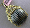 ESTATE LARGE .37CT BLACK DIAMOND 14KT BLACK & YELLOW GOLD WOVEN HANGING PENDANT