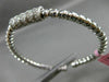 ESTATE 1.20CT DIAMOND 14K WHITE GOLD 3D MULTI ROW SWIRL FLEXIBLE BANGLE BRACELET