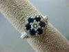 ESTATE WIDE 3.60CT DIAMOND & AAA ROUND SAPPHIRE 14KT WHITE GOLD 3D FLOWER RING