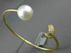 ESTATE LARGE .22CT DIAMOND & AAA SOUTH SEA PEARL 18K YELLOW GOLD BANGLE BRACELET