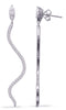 ESTATE .93CT DIAMOND 14KT WHITE GOLD ROUND & MARQUISE FUN SNAKE HANGING EARRINGS