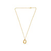 .22CT DIAMOND 14K YELLOW GOLD 3D OPEN TEAR DROP ADJUSTABLE LOVE FLOATING PENDANT