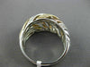 EFFY .50CT DIAMOND 14K WHITE & YELLOW & ROSE GOLD MULTI ROW WAVE DOME SHAPE RING