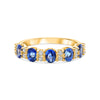 1.70CT DIAMOND & AAA SAPPHIRE 14KT YELLOW GOLD 3D OVAL & ROUND ANNIVERSARY RING