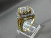 ESTATE LARGE .35CT DIAMOND 14K TWO TONE GOLD 3D SQUARE HALO FILIGREE RING #21995