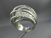 ESTATE MASSIVE 2.12CT DIAMOND 18KT WHITE GOLD MULTI ROW FILIGREE ETOILE FUN RING