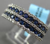 ESTATE 1CT DIAMOND & SAPPHIRE 14KT WHITE GOLD MULTI ROW WEDDING ANNIVERSARY RING