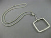 ESTATE 1.09CT DIAMOND 14KT WHITE GOLD 3D OPEN SQUARE LARIAT NECKLACE 16.5" #6600