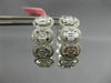 ESTATE LARGE 2.18CT DIAMOND 18KT WHITE GOLD 3D HALO OVAL HUGGIE HANGING EARRINGS