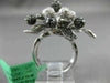 ESTATE EXTRA LARGE 4.65CT WHITE & BLACK DIAMOND 14KT WHITE GOLD 3D FLOWER RING