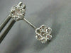 ESTATE 1.06CT DIAMOND 14KT WHITE GOLD 3D DOUBLE FLOWER HANGING EARRINGS #155