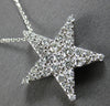 ESTATE .60CT DIAMOND 14K WHITE GOLD 3D CLASSIC 3 ROW STAR FLOATING PENDANT #2784