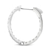 ESTATE .50CT DIAMOND 14KT WHITE GOLD 3D CLASSIC INSIDE OUT HOOP HANGING EARRINGS