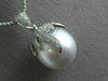 ESTATE LARGE .75CT DIAMOND & AAA SOUTH SEA PEARL 18K WHITE GOLD FLOATING PENDANT