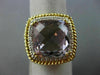 ESTATE LARGE 10.93CT DIAMOND & AAA AMETHYST 14KT YELLOW GOLD ROPE FILIGREE RING