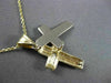 ESTATE .15CT DIAMOND 14KT TWO TONE GOLD SOLITAIRE FLOATING CROSS PENDANT #11344