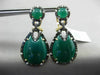 ESTATE LARGE 1.15CT DIAMOND & GREEN AGATE 14K YELLOW GOLD 3D PEAR SHAPE EARRINGS