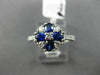 ESTATE 1.21CT DIAMOND & SAPPHIRE 18KT WHITE GOLD SEMI ETERNITY FLOWER LOVE RING