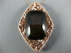 EXTRA LARGE 73.47CT DIAMOND & AAA SMOKY TOPAZ 18K ROSE GOLD 3D FILIGREE PENDANT