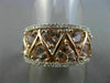 ESTATE WIDE .22CT DIAMOND & TRILLION PINK ICE 14KT WHITE & ROSE GOLD 3D FUN RING