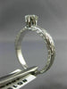 ANTIQUE .35CT ROUND DIAMOND 18KT WHITE GOLD FILIGREE CROWN ENGAGEMENT RING #6190