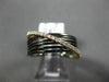 ESTATE WIDE .15CT DIAMOND 18KT ROSE & BLACK GOLD MULTI ROW CRISS CROSS LOVE RING