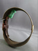ESTATE .11CT DIAMOND 18K ROSE GOLD 3D HEART MESH STAINLESS STEEL BANGLE BRACELET