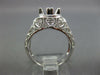 ESTATE LARGE .57CT DIAMOND 18KT WHITE GOLD FILIGREE SEMI MOUNT ENGAGEMENT RING