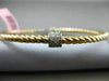 ESTATE .35CT DIAMOND 14KT WHITE & ROSE GOLD CIRCLE OF LIFE ROPE BANGLE BRACELET