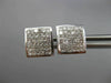 ESTATE 1.0CT DIAMOND 14KT WHITE GOLD 3D CLASSIC SQUARE PAVE STUD EARRINGS #19721