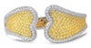 EXTRA LARGE 6.04CT WHITE & FANCY YELLOW DIAMOND 18KT 2 TONE GOLD BANGLE BRACELET