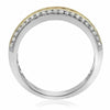 WIDE .62CT WHITE & FANCY YELLOW DIAMOND 18K 2TONE GOLD FILIGREE ANNIVERSARY RING