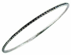 1.60CT AAA SAPPHIRE 14KT WHITE GOLD 3D ETERNITY 2mm BANGLE BRACELET